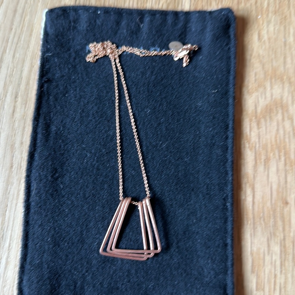 Geometric brass/rose gold necklace